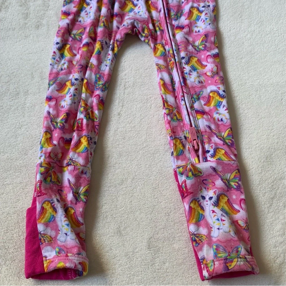 Posh Peanut Pink Lisa Frank Rainbow Zip Sleeper Size 9/12 Months - Picture 9 of 9